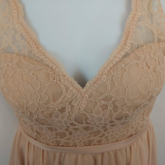 Mori Lee Lace Bodice Chiffon Bridesmaid Prom Dress - Picture 3 of 7